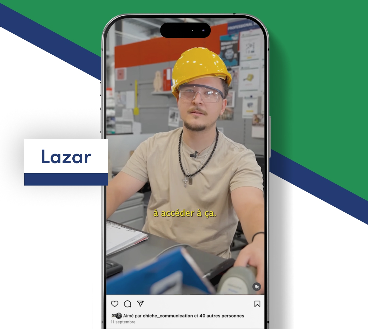 Réel vidéo sur mobile de Lazar, expert Dubat en équipement de chantier - Chiche communication