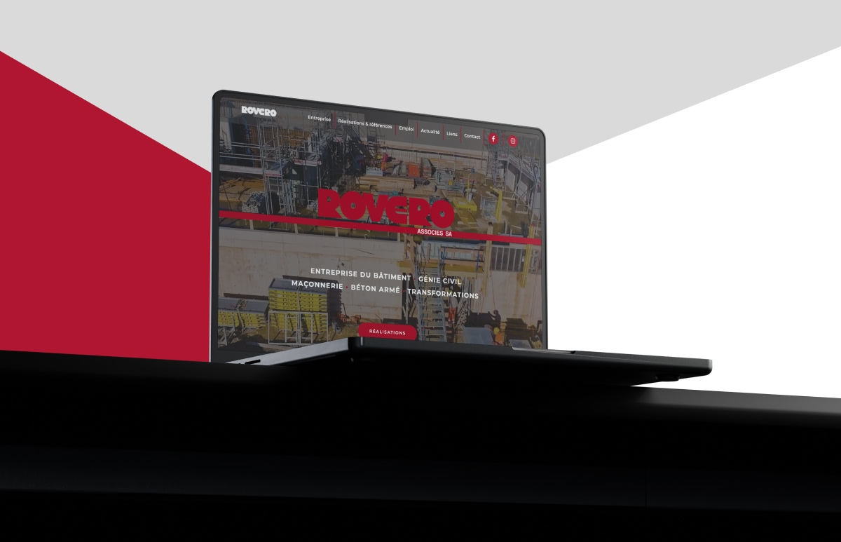 Maquette du site Sottas & Associés SA affichée sur un ordinateur portable - Chiche communication