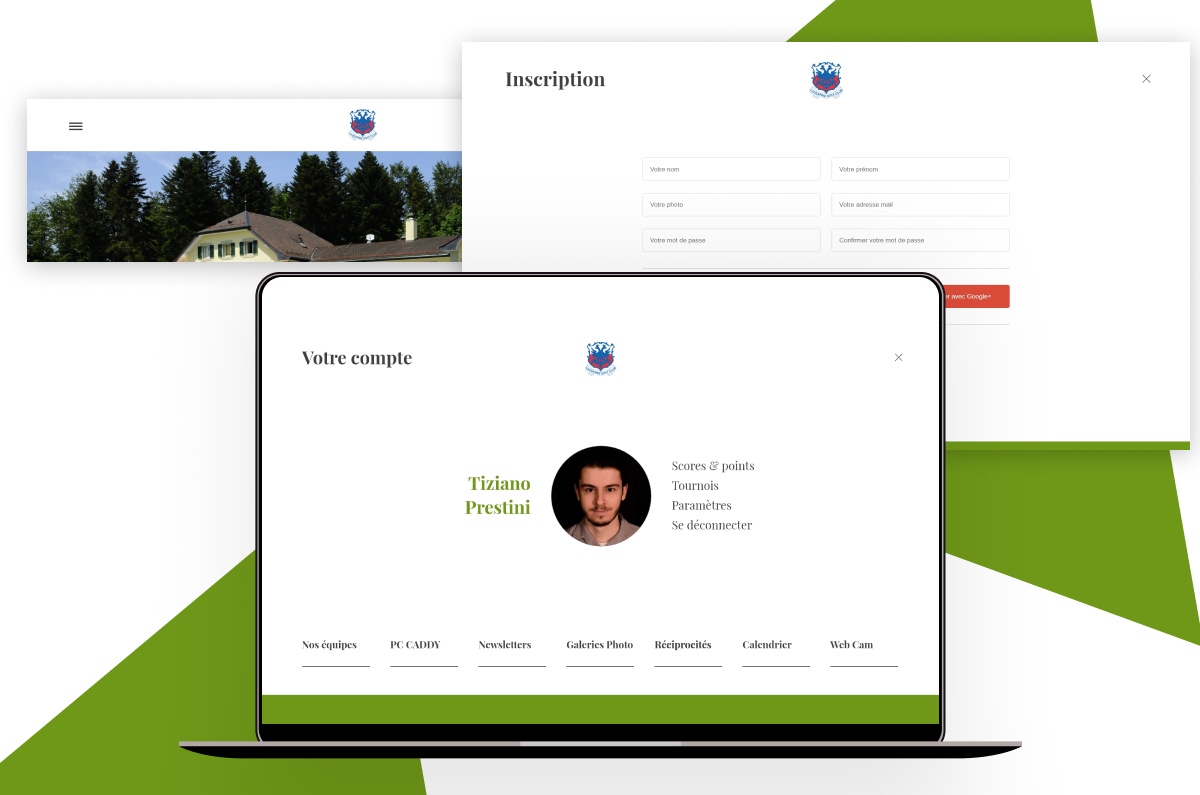 Interface de compte utilisateur sur ordinateur portable avec photo de profil - Chiche communication