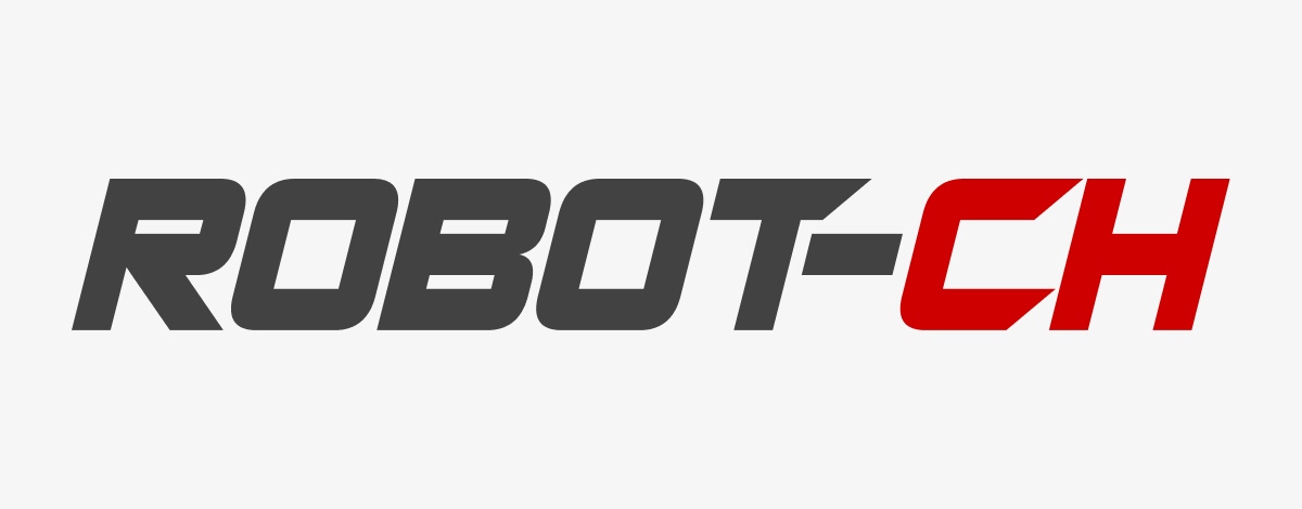 Logo de Robot-CH aux couleurs rouge et noir sur fond gris clair - Chiche communication