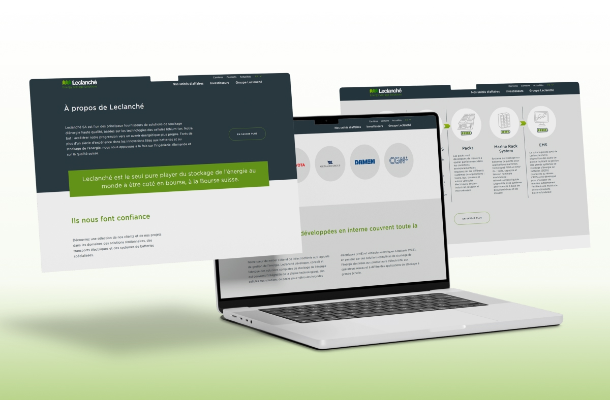 Ordinateur portable affichant le site web et fenêtres flottantes - Chiche communication